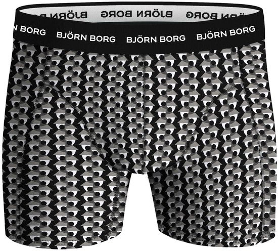 Björn Borg Cotton Stretch Boxer Shorts Men - Schwarz/Pink/Blau - 5 Stück - Herrenhosen - Boxer - Größe M