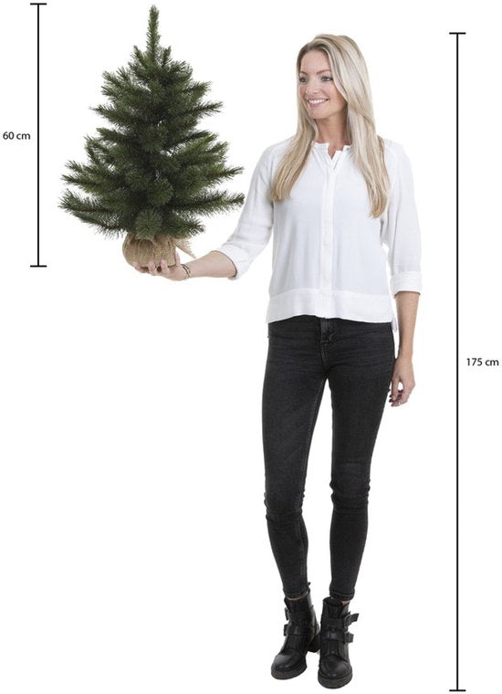 Triumph Tree Kunstweihnachtsbaum aus Jute – Kunstweihnachtsbaum H 60 x Ø 38 cm – Grün, matt