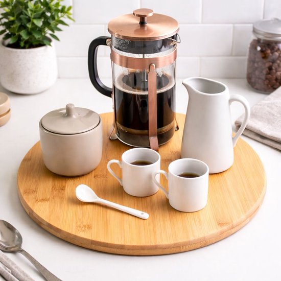 Ceruzo Lazy Susan - Drehbares Tablett - Ø 35cm - Drehscheibe - Servierbrett-Bambus