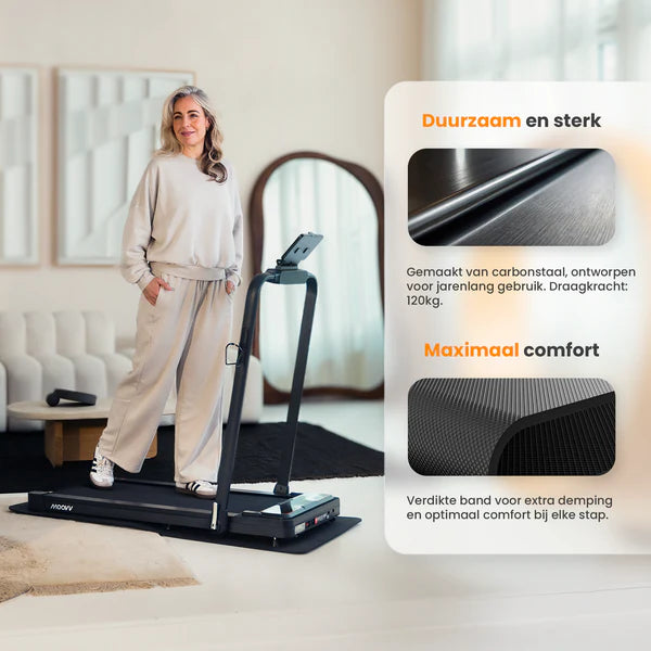 Moovv SmartStep Pro v3 Incline Laufband - Zusammenklappbar - Walking Pad mit 10% Steigungsfunktion - 1-12 km/h - Inkl. Zubehör