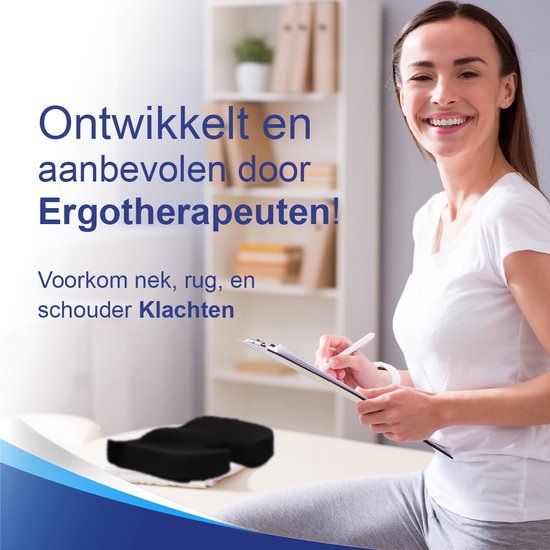 Sleeptight Sitzkissen - Orthopädisches Sitzkissen mit Band - Prallkissen für schmerzhafte Steißlage - Ergonomisches Keilkissen - Sitzerhöhung Auto - Sitzerhöhung - 45cm