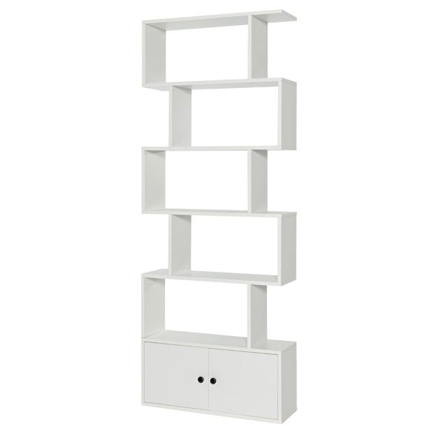 Coast Bücherregal - mit 6 Ebenen - Schrank mit Türen -