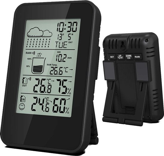Denver Wetterstation - Innen & Außen - Hygrometer - Regenmesser - Temperatur - Wettervorhersage - Funkgesteuert - Drahtloser Außensensor - WSR560