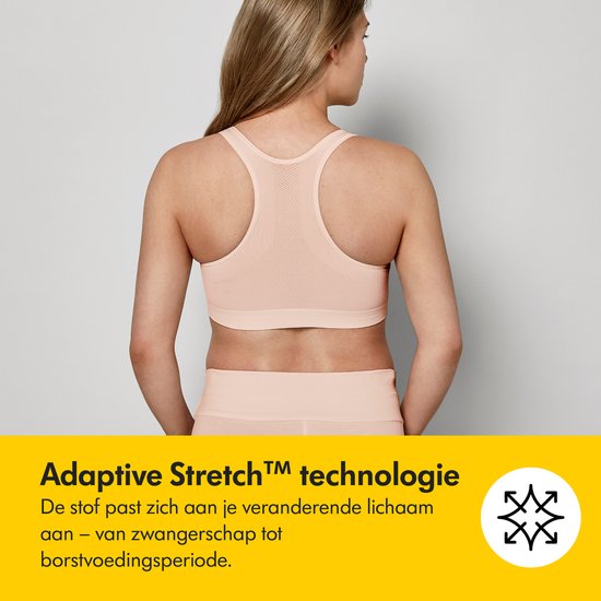 Medela Keep Cool Sleep-BH – Nahtloser Schlaf-BH – Schwangerschafts-BH – Still-BH mit 2 atmungsaktiven Zonen – Soft-Touch-Material – Weiß – Größe M
