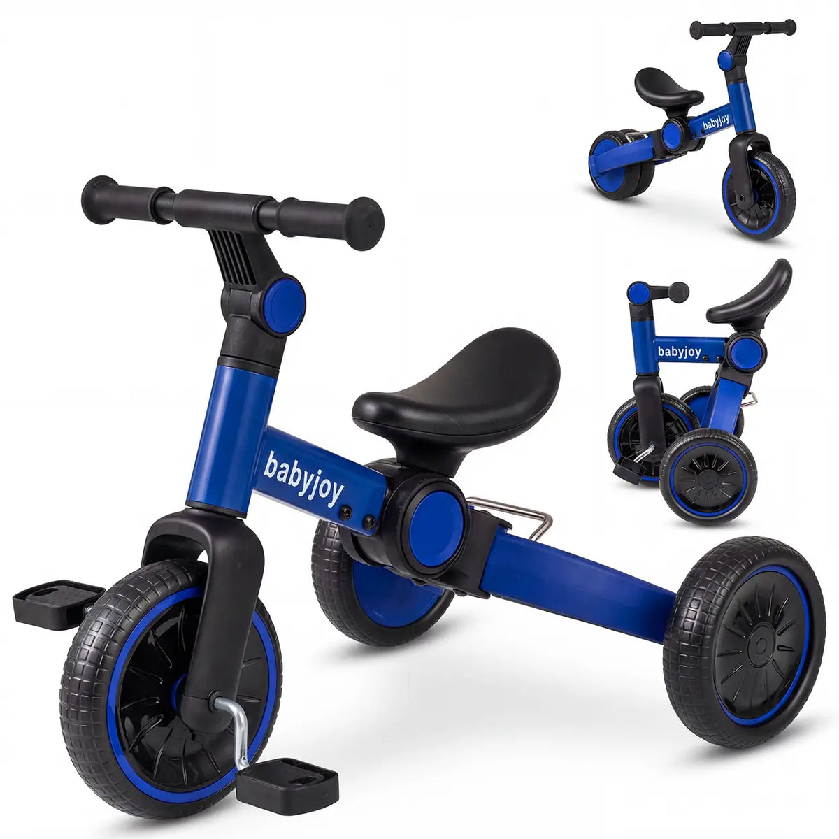 Costway 5-in-1-Kinderfahrrad – Blau – Laufrad mit abnehmbaren Pedalen – Wächst mit Ihrem Kind mit