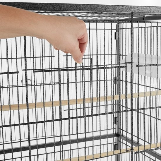 tectake - Großer Vogelkäfig, Voliere 131cm hoch - 402287