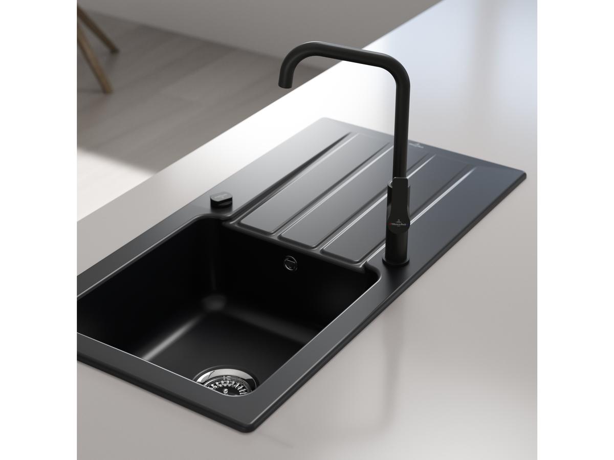 Villeroy & Boch Küchenarmatur VB-100 – Hoher Auslauf – Schwarz – 22 x 10,5 x 41,8 cm