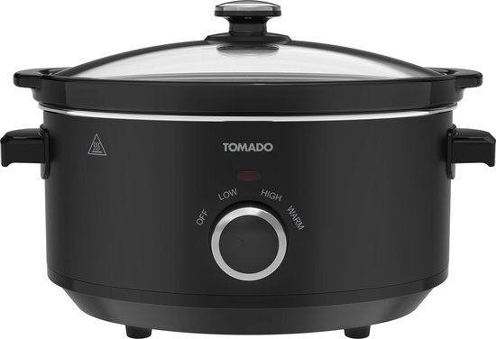 Tomado TSC3501B - Slowcooker - 3,5 Liter - Keramik-Innenbehälter - 3 Heizstufen - Warmhaltefunktion - PFAS-frei - Schwarz