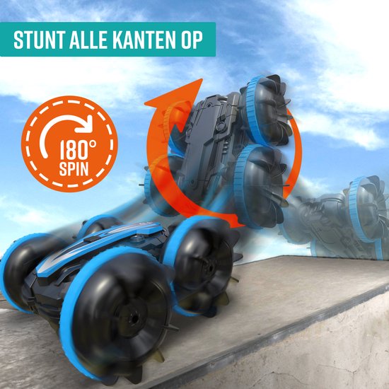 NAPI Controlled Car All-Terrain - RC Car mit 2 Batterien - Wasserdicht - Spielzeugautos Jungen - Outdoor-Spielzeug - Rennwagen/Boot Land & Wasser - 1,5h Spaß - Radiographisch - Aqua-Land Racer