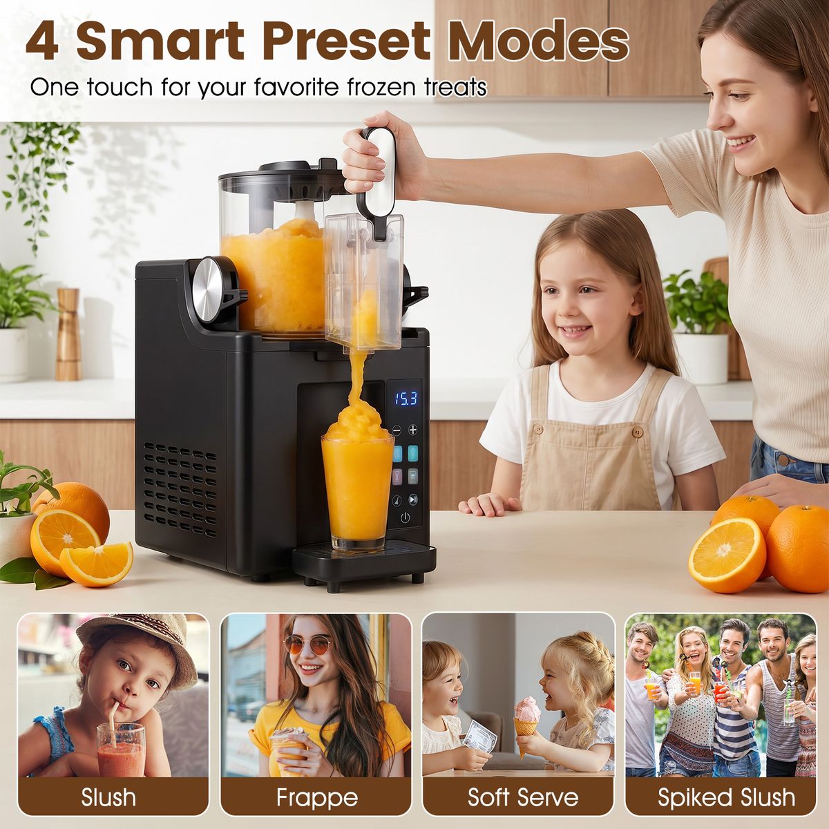 Coast Slush-Maschine – 1,5 Liter – LED-Touch-Bedienung – Selbstreinigungsfunktion – Schwarz