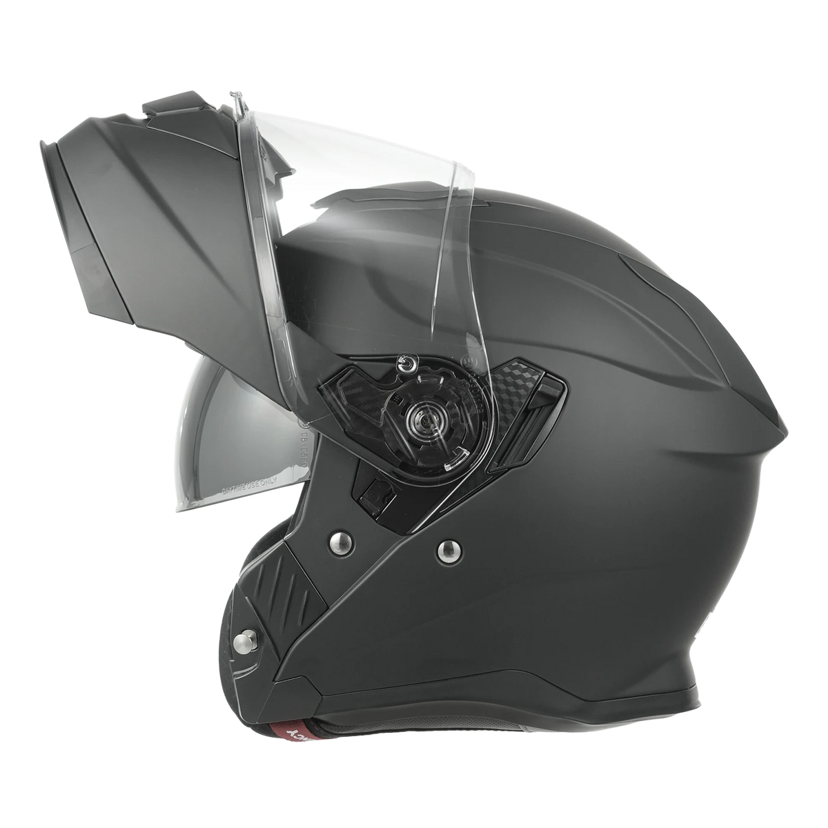 MY Flip-Up-System-Motorradhelm – ECE 22.06-zertifiziert – Größe M – Mattschwarz und Silber – ABS