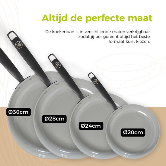 BE Living Essential Bratpfanne - Ø 24 cm - Keramik - PFAS-frei - Induktion - Schwarz