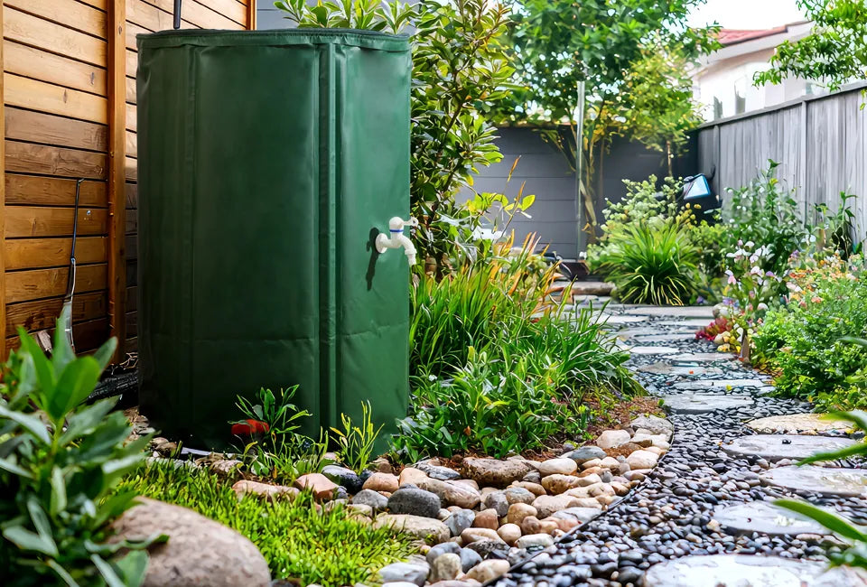 Hortensus Faltbare Regentonne 250 Liter - Grün - 90x60 cm - Mit Hahn und Reißverschluss