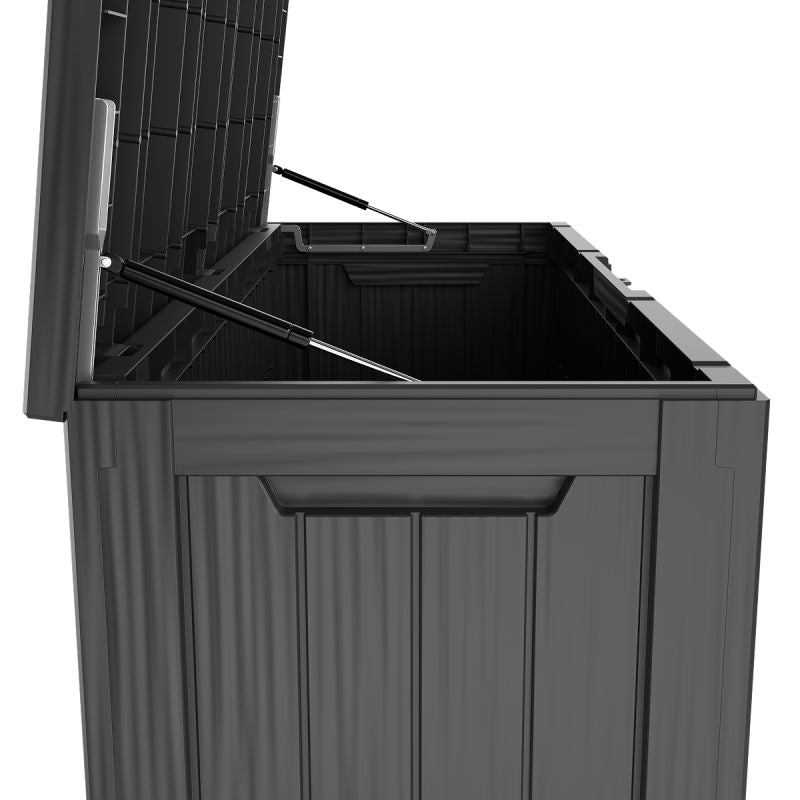 LifeGoods Cushion Box S - 300L - Kunststoff - Wetterfest & Deluxe Gasfeder - Schwarz
