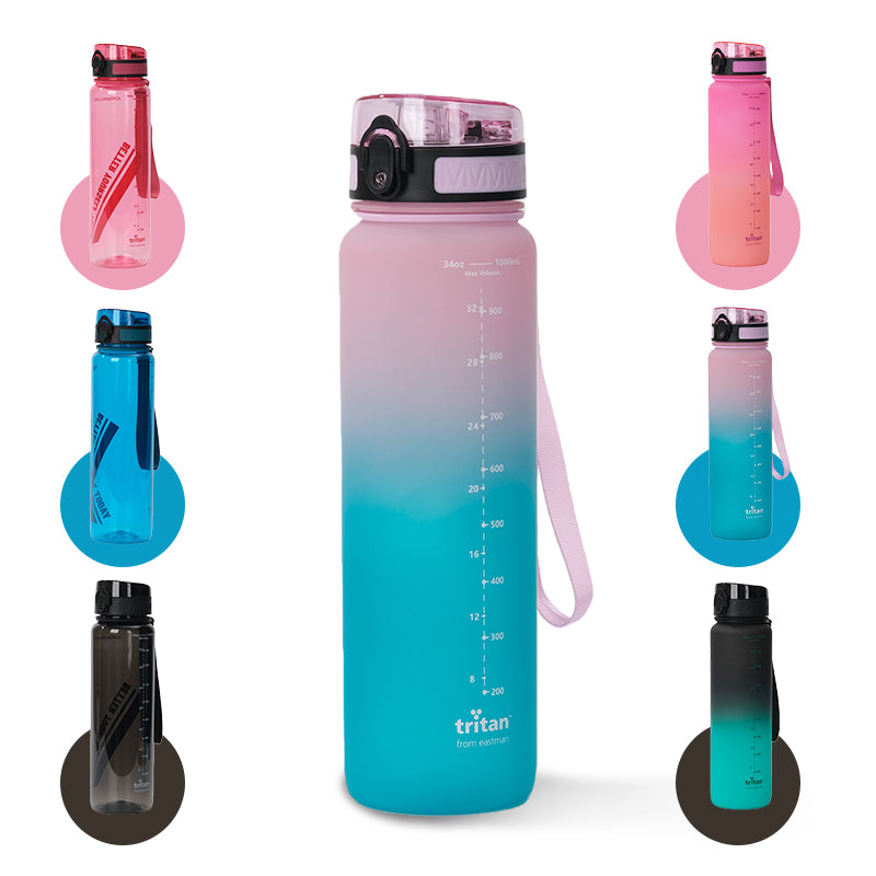 Jordan & JUDY Tritan-Sporttrinkflasche – 1000 ml – rosa Farbverlauf
