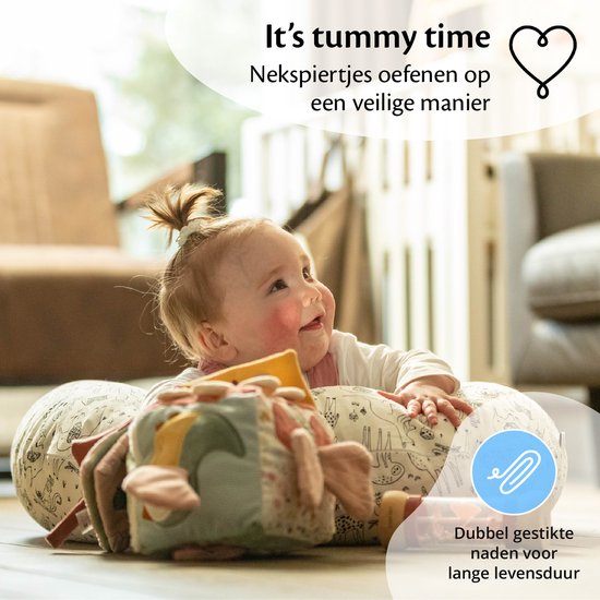 EL Life Stillkissen - Schwangerschaftskissen - Seidenkissen - Blau mit Herzchen