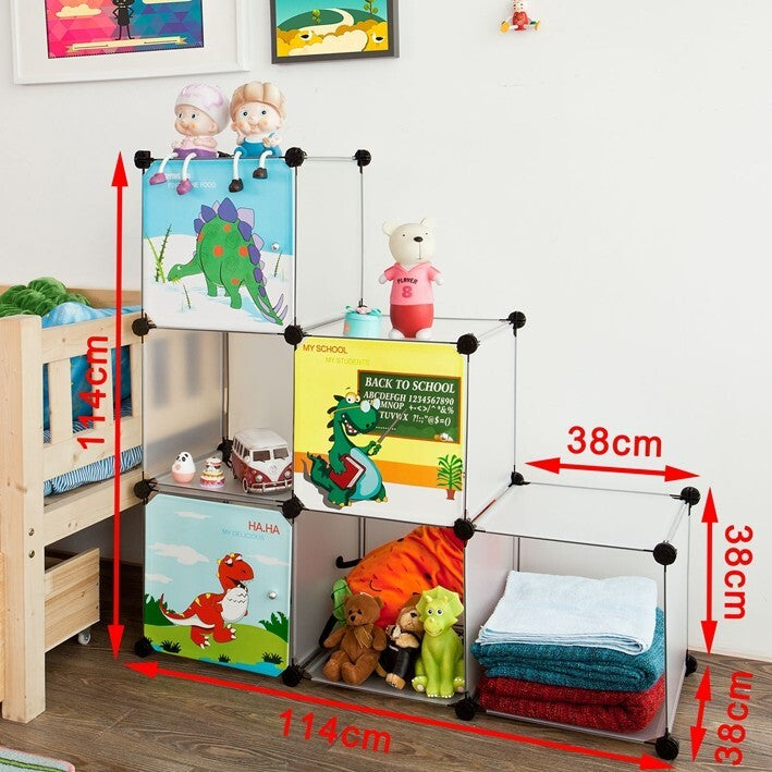 SoBuy Kinderbuchregal - Kinderregal für Bücher und Spielzeug - 6 Fächer - 38 x 38 x 38 cm