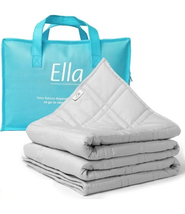 EL-Life Beschwerungsdecke - 11kg - 200 x 200cm - OEKO-TEX Baumwolle - Hellgrau