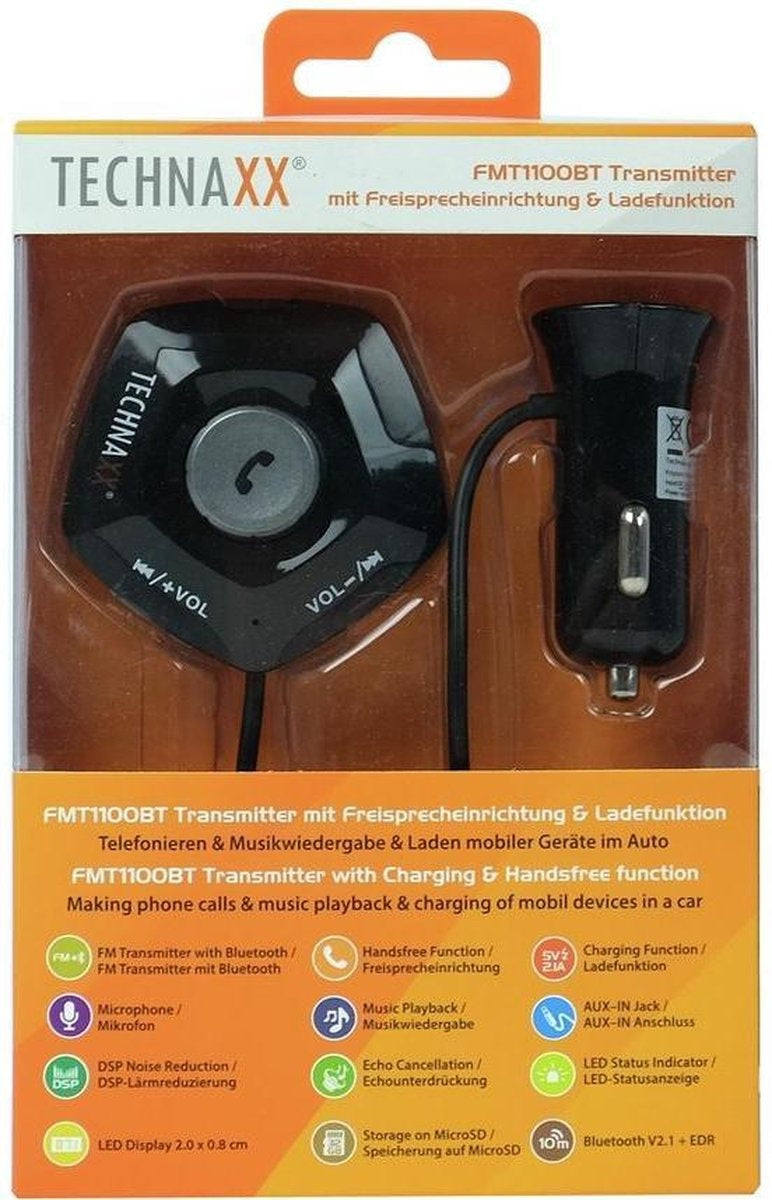 Technaxx Transmitter FMT1100BT mit Freisprecheinrichtung und Ladefunktion