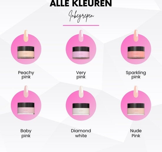 Moods Gellac - Dipping Powder Starters Kit - Pink Nude - 6 Farben - Acryl Nägel Starter Pack - Dip Nails