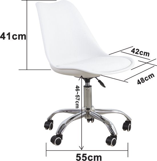 VDD Gaming Desk Chair - Bürostuhl - Drehstuhl - Stuhl - höhenverstellbar - Kunstleder - Weiß