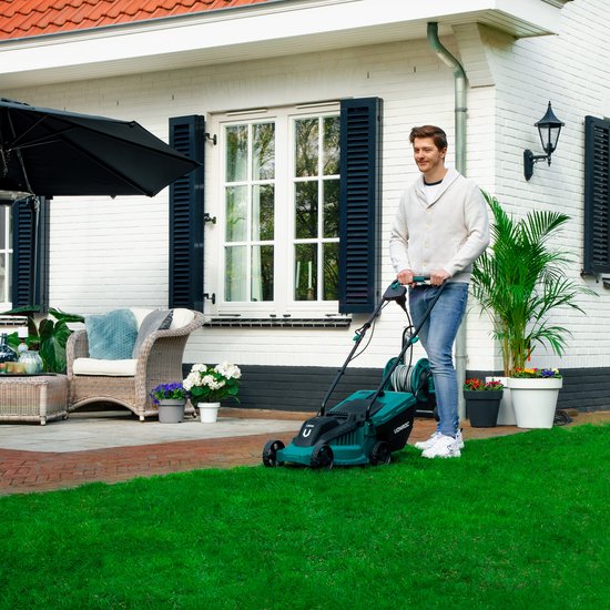 VONROC Elektro-Rasenmäher - 1300W - 32cm Schnittbreite - 30L Auffangbehälter + Füllanzeige - Einstellbare Schnitthöhe