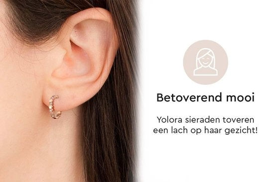 Yolora - Damen Ohrringe Ohrringe - Durchmesser 20 mm & Kalpa Camaka Kristalle - Ausgestattet mit 18k Rose Gold Plating und Luxus-Geschenk-Box - Für Muttertag und Jubiläen - Rose 18k Rose Gold Plating