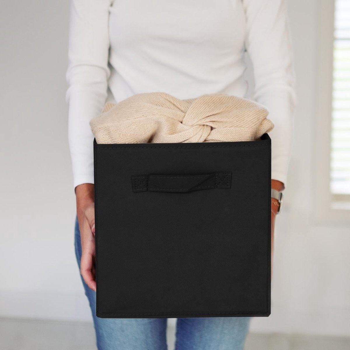 LifeGoods Kleiderschrank-Organisatoren - 6 Stück - 20L - Textil - Schwarz