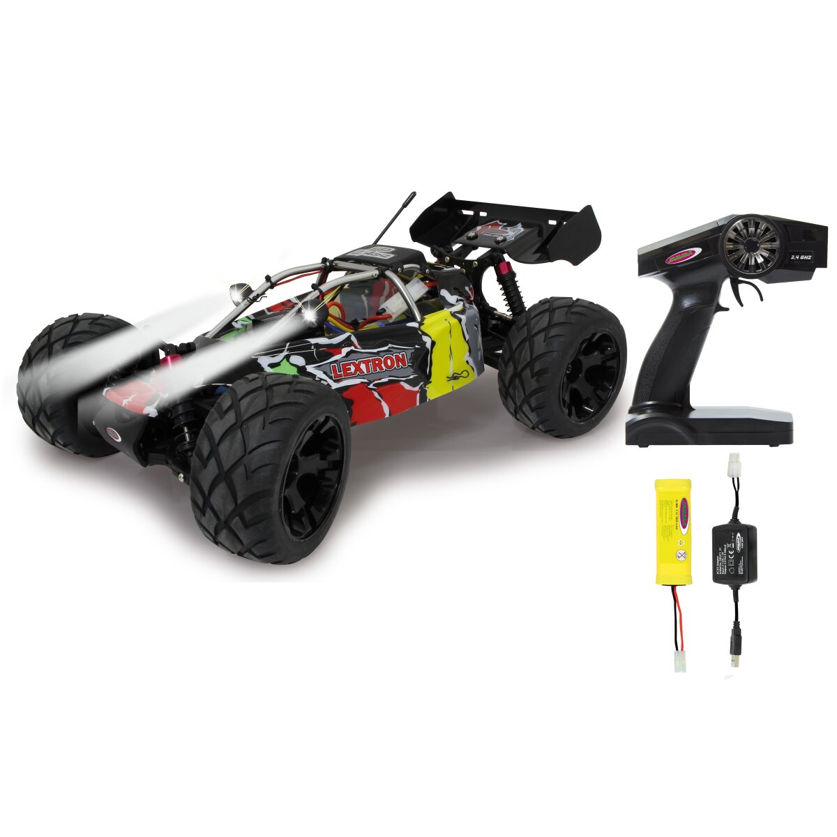 Jamara Lextron Desert Buggy - RC Auto 1:10 - 4WD - 35 km/h - 2,4 GHz - LED - Grau