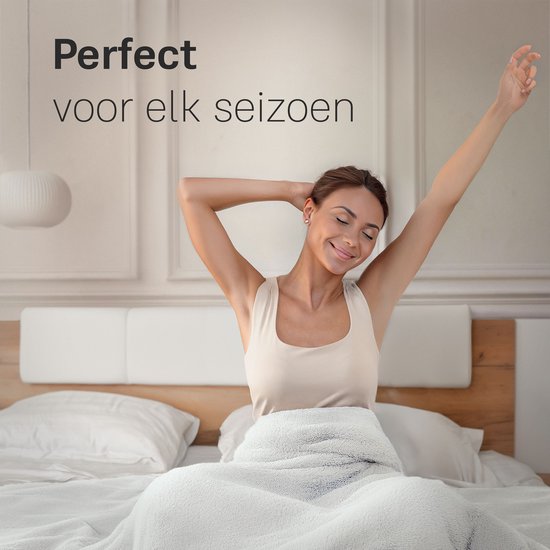 CozySense® Deckenbezug 140x200 - Doppelseitiges Material - für jede Jahreszeit - 360°-Reißverschlusstechnik - hypoallergen & OEKO-TEX® - Weiß