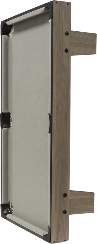 Cougar Billardtisch Mini 3 ft – Kompakter Billardtisch in Eiche/Grau – Aufstellbarer Tisch – Inklusive Kugeln, Queues, Dreieck, Kreide und Bürste