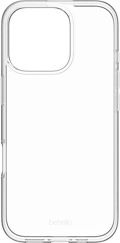 BeHello Case iPhone 16 Pro - Dünne Gel-Hülle - Flexible iPhone 16 Pro Hülle aus ökologischem Kunststoff - Transparent