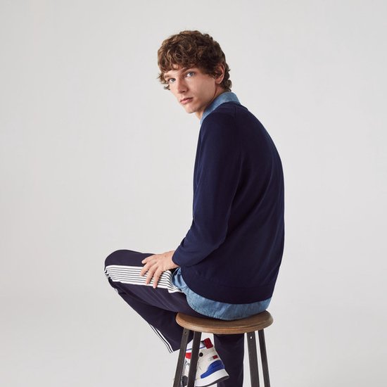 Lacoste Pullover mit V-Ausschnitt aus Bio-Baumwolle - Sporttrikots - Navy blau - Herren - Größe S