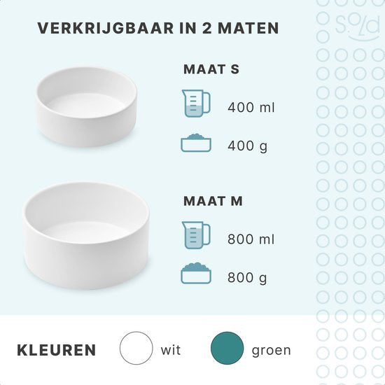 Fressnapf Hund - Trinknapf - Mit Bambusständer - 2x 800 ml - Größe M - Weiß Matt
