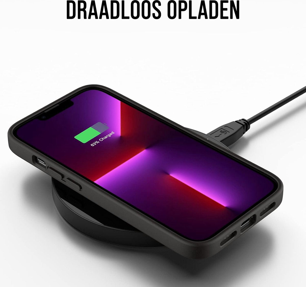 Podec iPhone 13 Pro Tasche & Displayschutzfolie - Schwarz - 14,7 x 7,1 x 1 cm