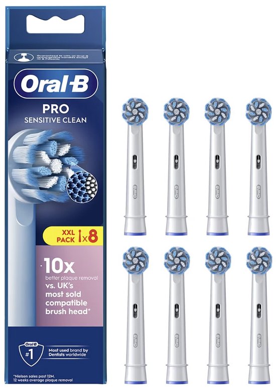 Oral-B PRO Sensitive Clean Aufsteckbürsten, weiß | 8 Stück
