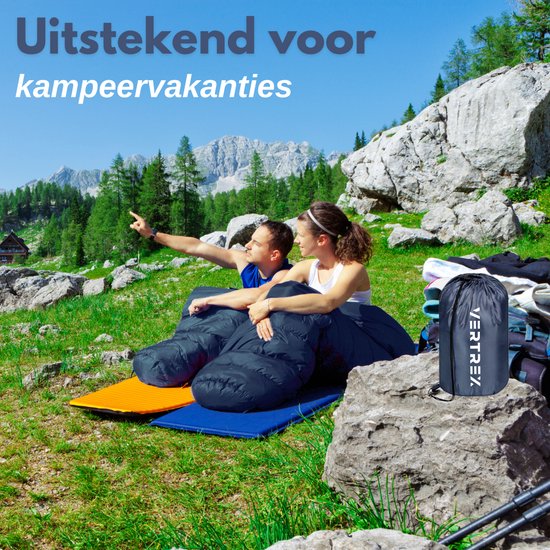 Vertrex Tri-Season Adventure Mumienschlafsack - Schlafsäcke Erwachsene - Camping - Blau