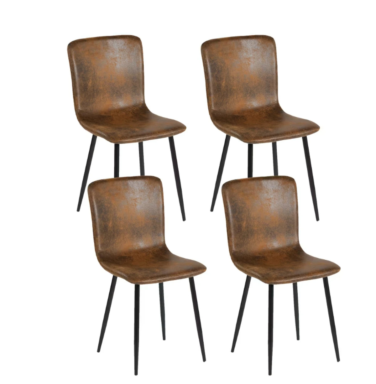 Urban Meuble Stuhlset, 4-teilig – Luxuriöse Esszimmerstühle, grau, Kunstfell – 44 x 54 x 87 cm