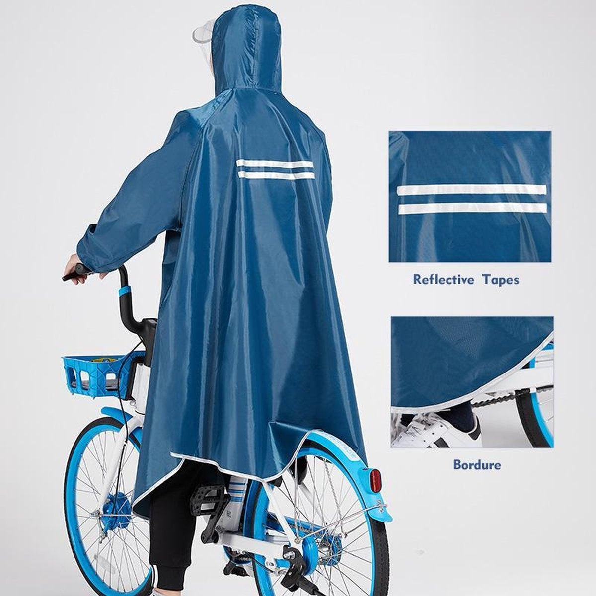 Fuegobird - Poncho Regen Poncho - Fahrrad Wandern Motorrad - Outdoor Poncho - Qualität Poncho - Einheitsgröße - Unisex Cyan