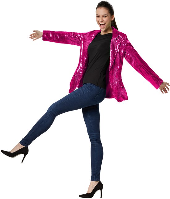 Dressforfun Faschingskostüm Paillettenmantel – Rosa – Damen – Größe XXL