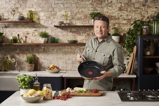Jamie Oliver by Tefal Classic Cook Keramik-Wokpfanne 30 cm + 1 Pfannenschutz – Induktion – PFAS-frei