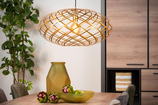 Lucide WOLFRAM – Hängeleuchte – Ø 65 cm – 1xE27 – Mattgold / Messing