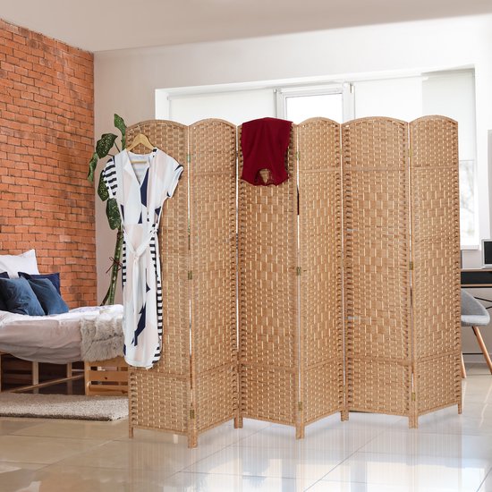 Raumteiler – 170 x 241 cm – zusammenklappbar – 6-teilig – Holz – Papier