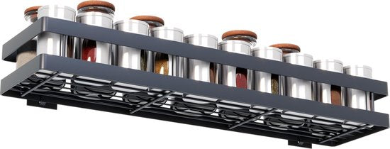 Noswo Kräutergestell hängend - Kräutergestell für Kräutertöpfe - Küchenregal hängend - 50 cm - Schwarz