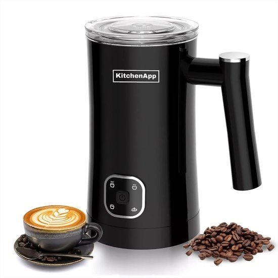 KitchenApp Milchaufschäumer elektrisch - 350 ml - Schwarz