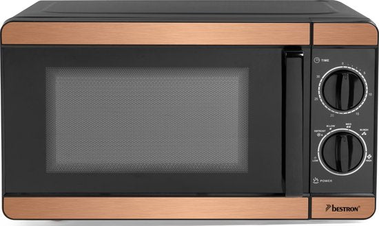Bestron Freistehende Mikrowelle – AMN100CO – 20 l – 6 Programme – 700–1150 W – Kupfer – 5 Jahre Garantie