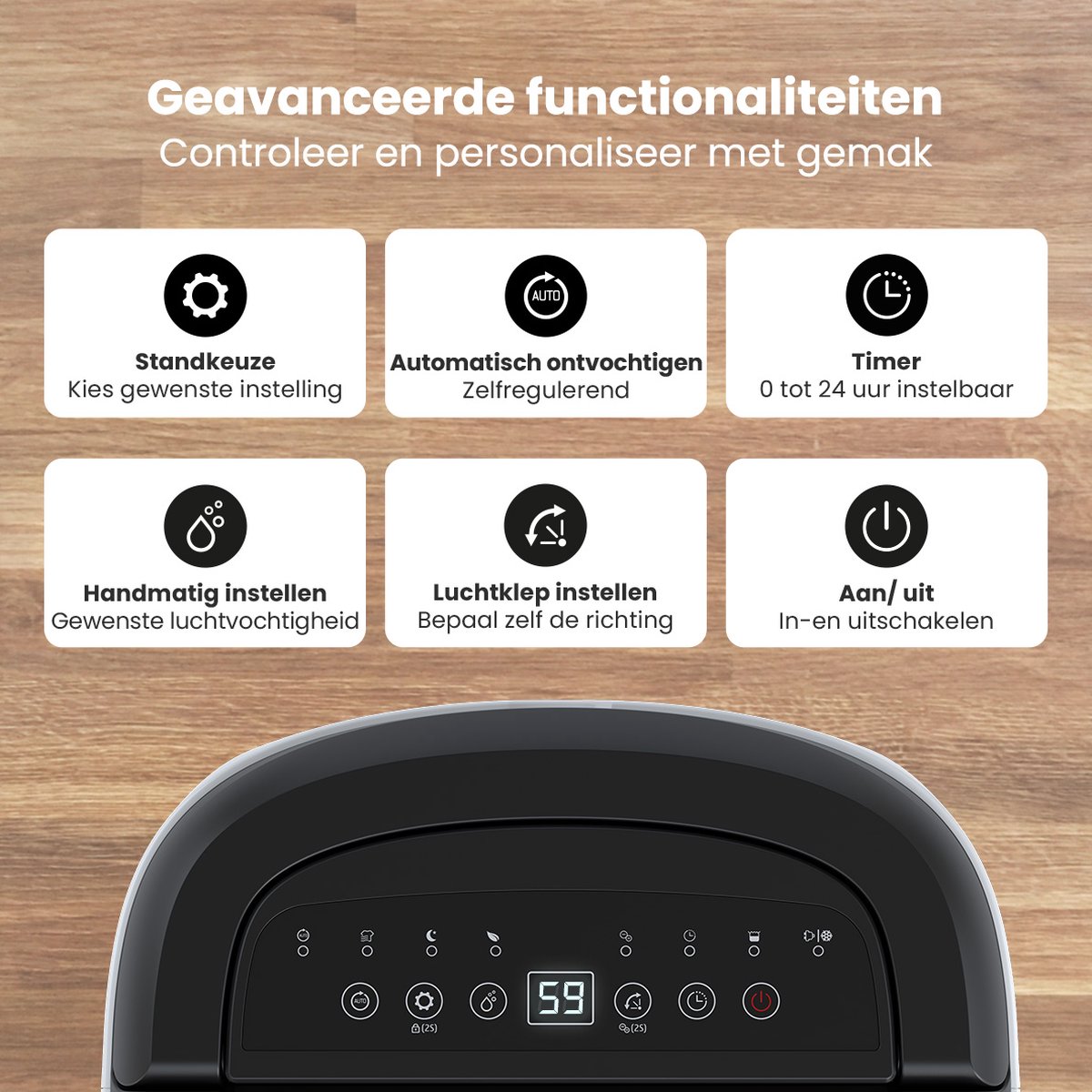 Auronic Luftentfeuchter und Luftreiniger - Pro Plus Serie - Schlafzimmer und Wohnzimmer - Entfeuchtet 10L pro Tag im Haus - Waschtrockenfunktion - Weiß
