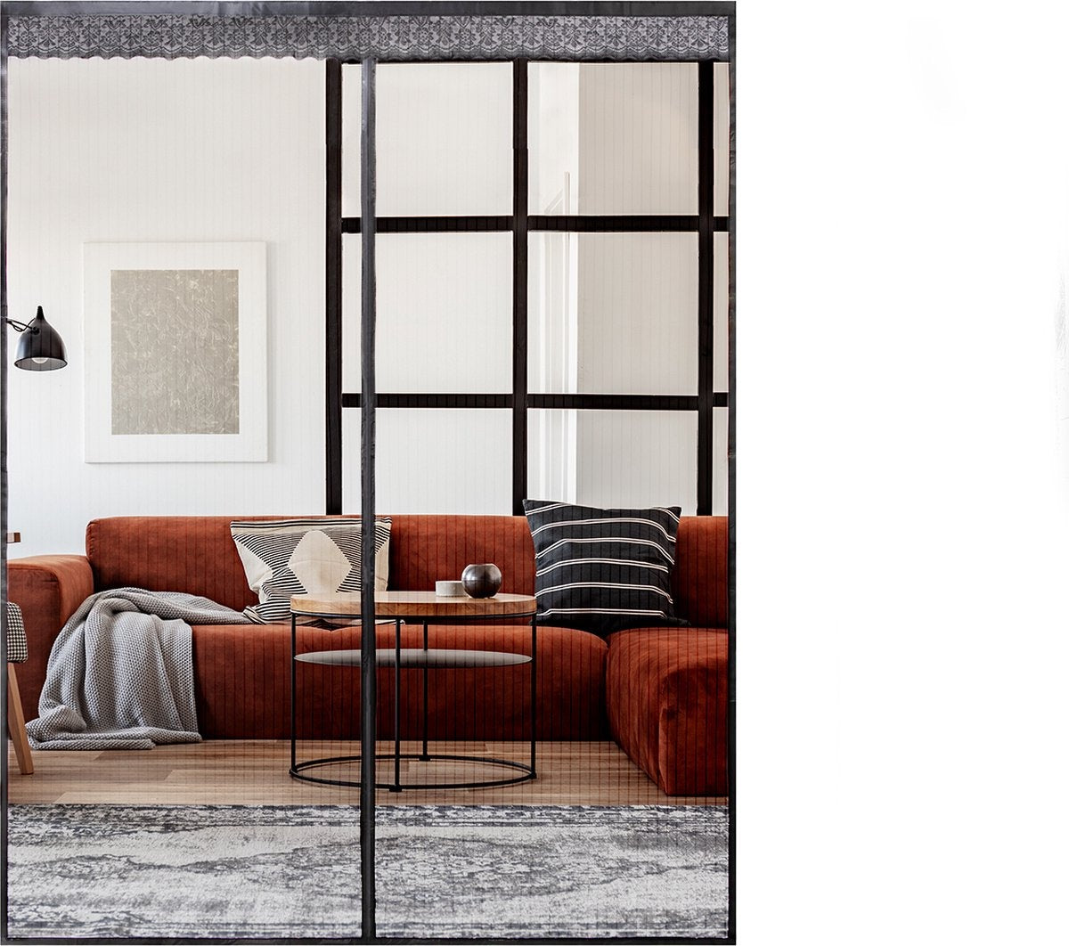 O'DADDYÂ¬Ã† Türvorhang - Fliegenvorhang - Magnetisch - Türgitter Deluxe 184 x 230 cm - Doppeltür - Schwarz Hor - Türvorhänge