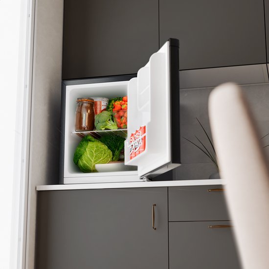 KitchenBrothers Mini-Kühlschrank - 40L - Kleiner Kühlschrank - Freistehend - Frigo - Kompakt - Schwarz