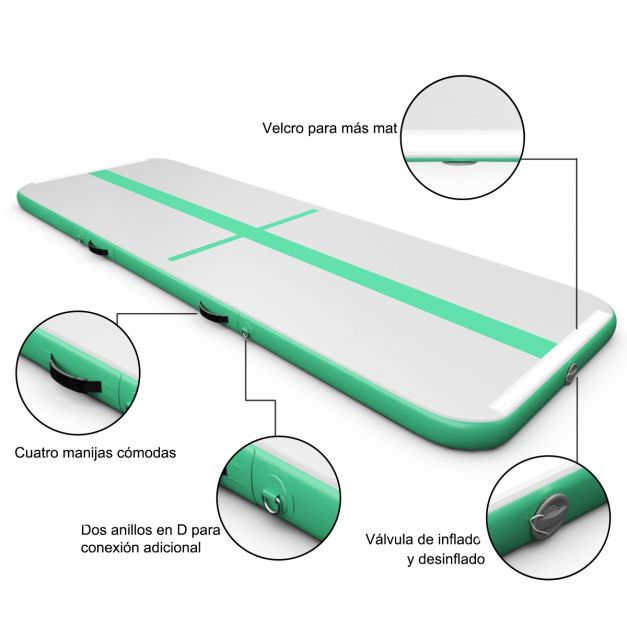 Coast Gymmat mit Kompressor - Innen und Außen - 450 x 100 x 15 cm - Grün